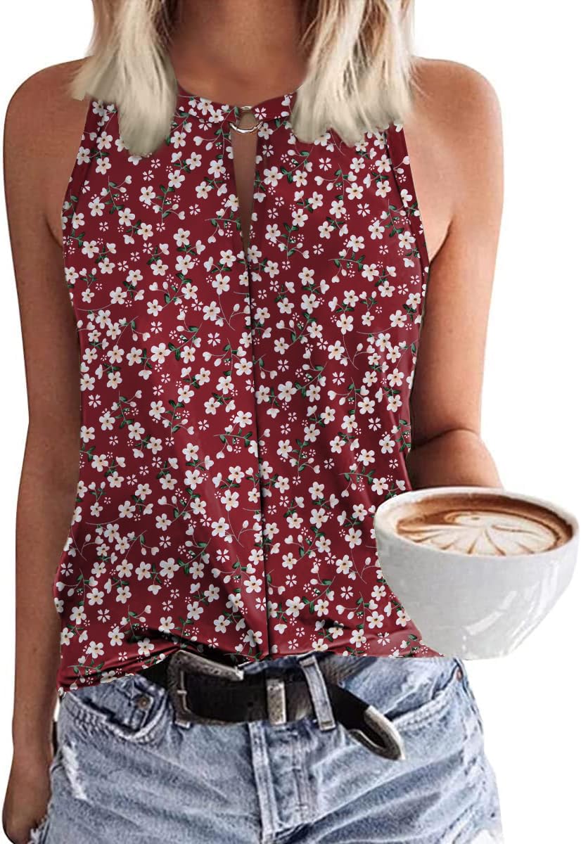 Tanmolo Damen Tank Top Ärmellos Oberteile Sommer Tanktops V-Ausschnitt Blusentop Strand Sexy Vest Top Bluse