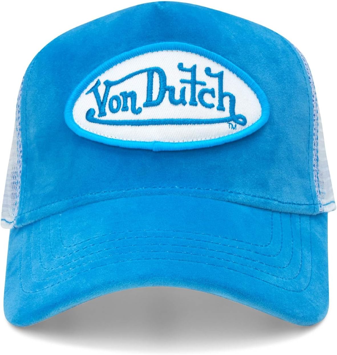Von Dutch Unisex Trucker Hat - Velvet Curved Bill Mesh Back Retro Classic Adjustable Snapback Baseball Cap for Men and Women - Image 7