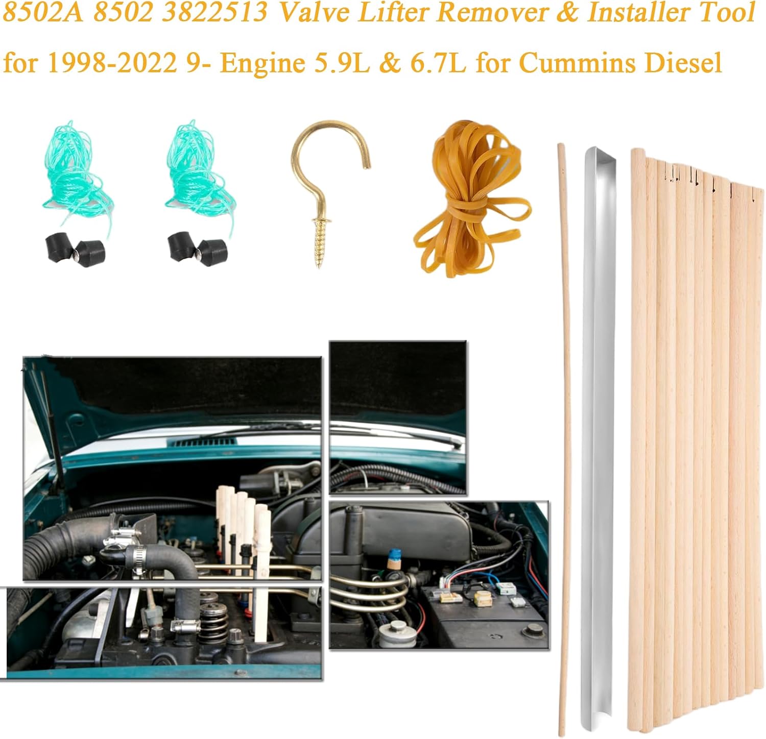 8502A 8502 3822513 Valve Lifter Remover and Installer Tool for Cummins Diesel Engines for 1998-2022 9-Engine 5.9L and 6.7L