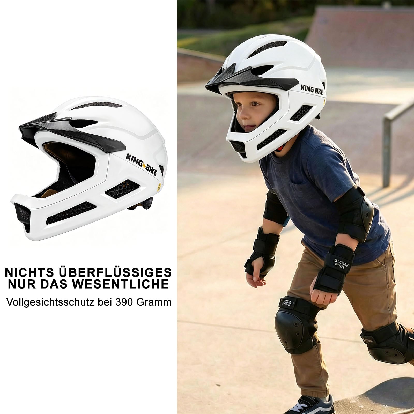 Casco da bicicletta per bambini a partire da 3-5-8 anni, protezione integrale per bicicletta, scooter e sport, per ragazzi e ragazze