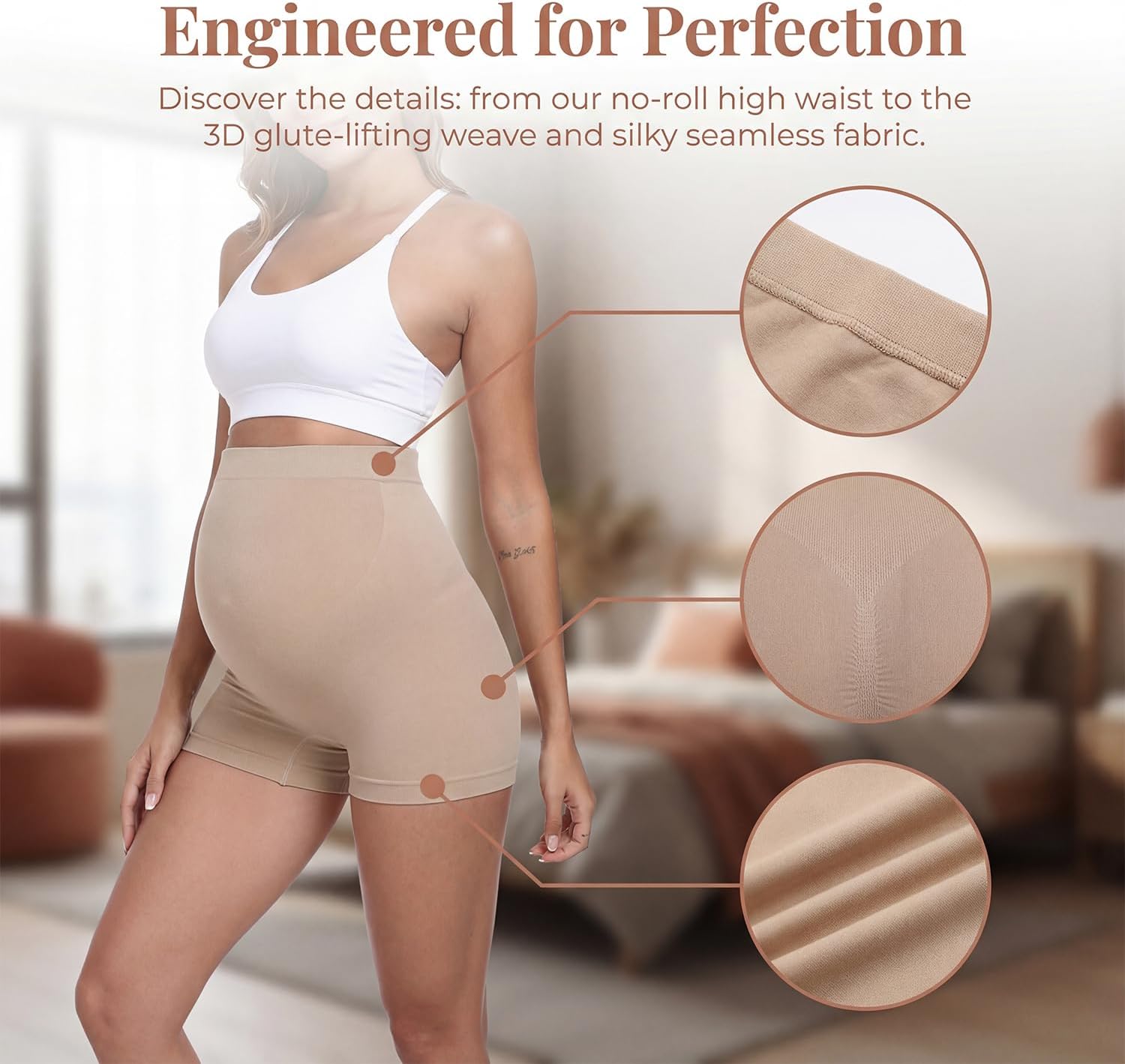 5 Pack Maternity Boyshorts Seamless Pregnancy Underwear Over Bump Support Shapewear for Women