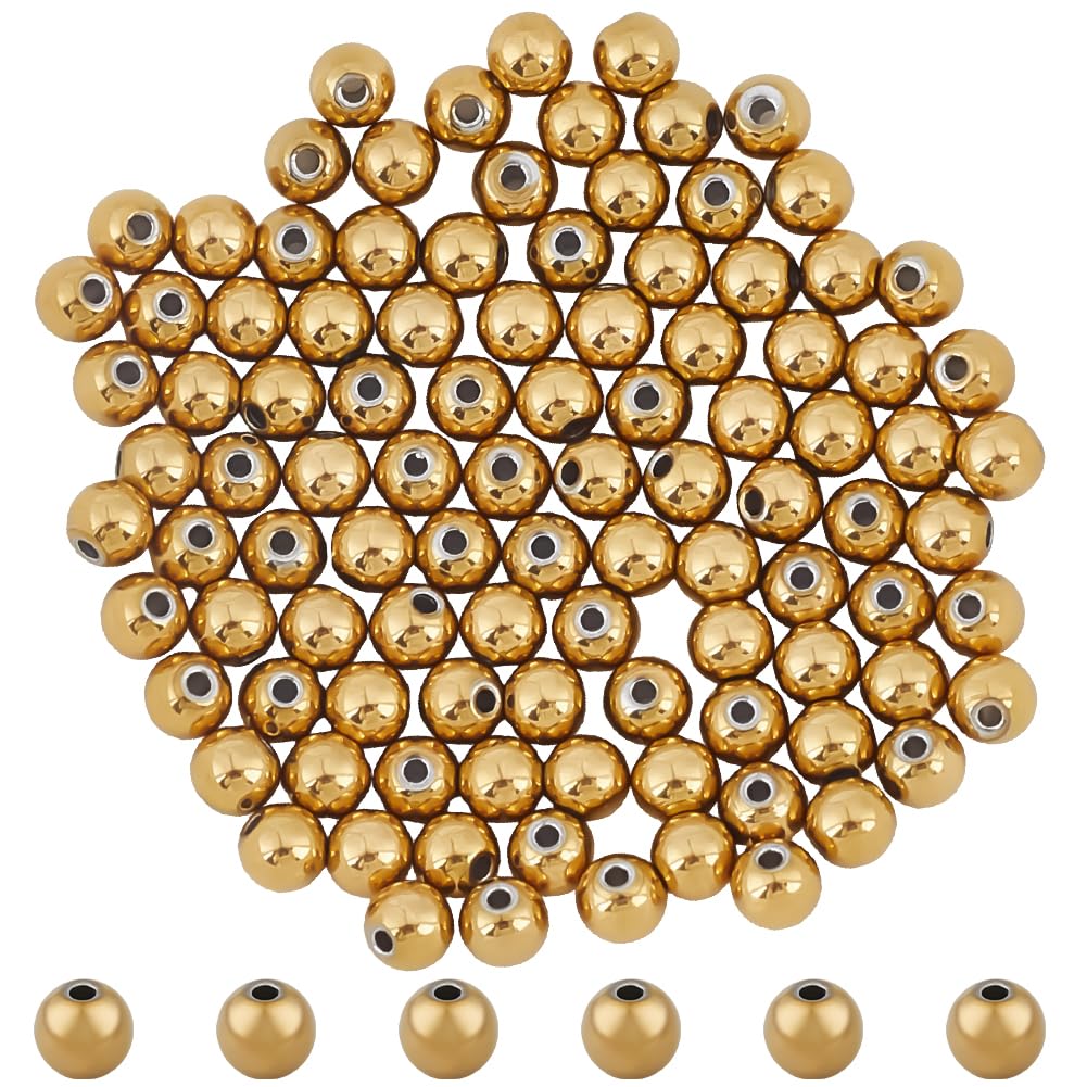 Perles d'espacement en acier inoxydable plaqué or 18k pour bijoux durables