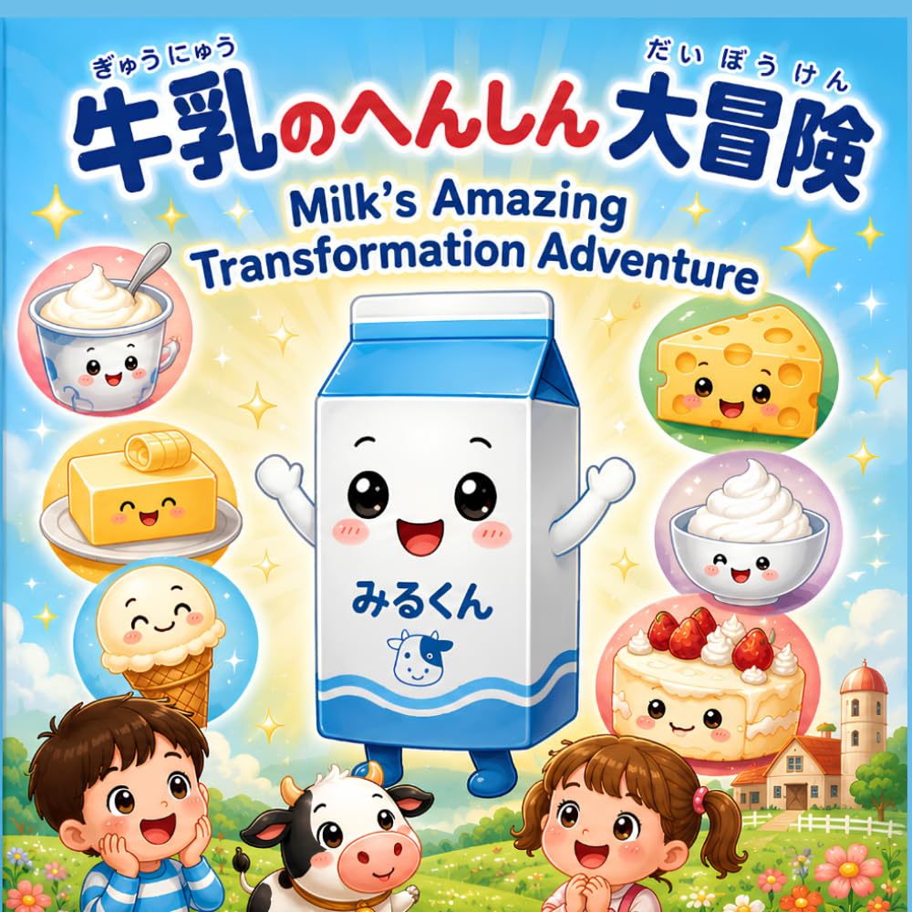 牛乳のへんしん大冒険: 牛乳がヨーグルトやチーズに大変身！ 英語と日本語で楽しく学ぶ食育えほん