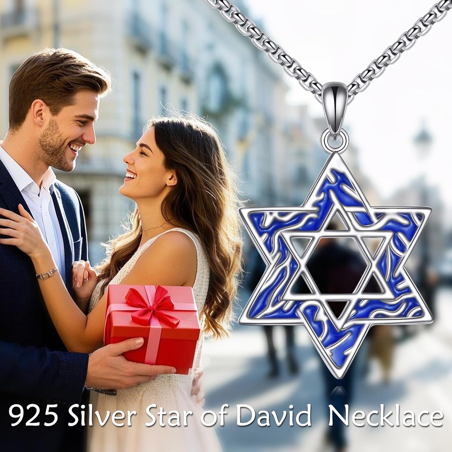 Star of David Necklace Sterling Silver Jewish Star Pendant Necklace Jewish Jewelry Gifts for Women Men - Image 2