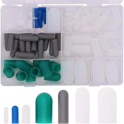 110 Piece High Temp Silicone Rubber Protective End Cap Kit - 3/32" to 3/4" for Powder Coating Custom Painting Anodizing