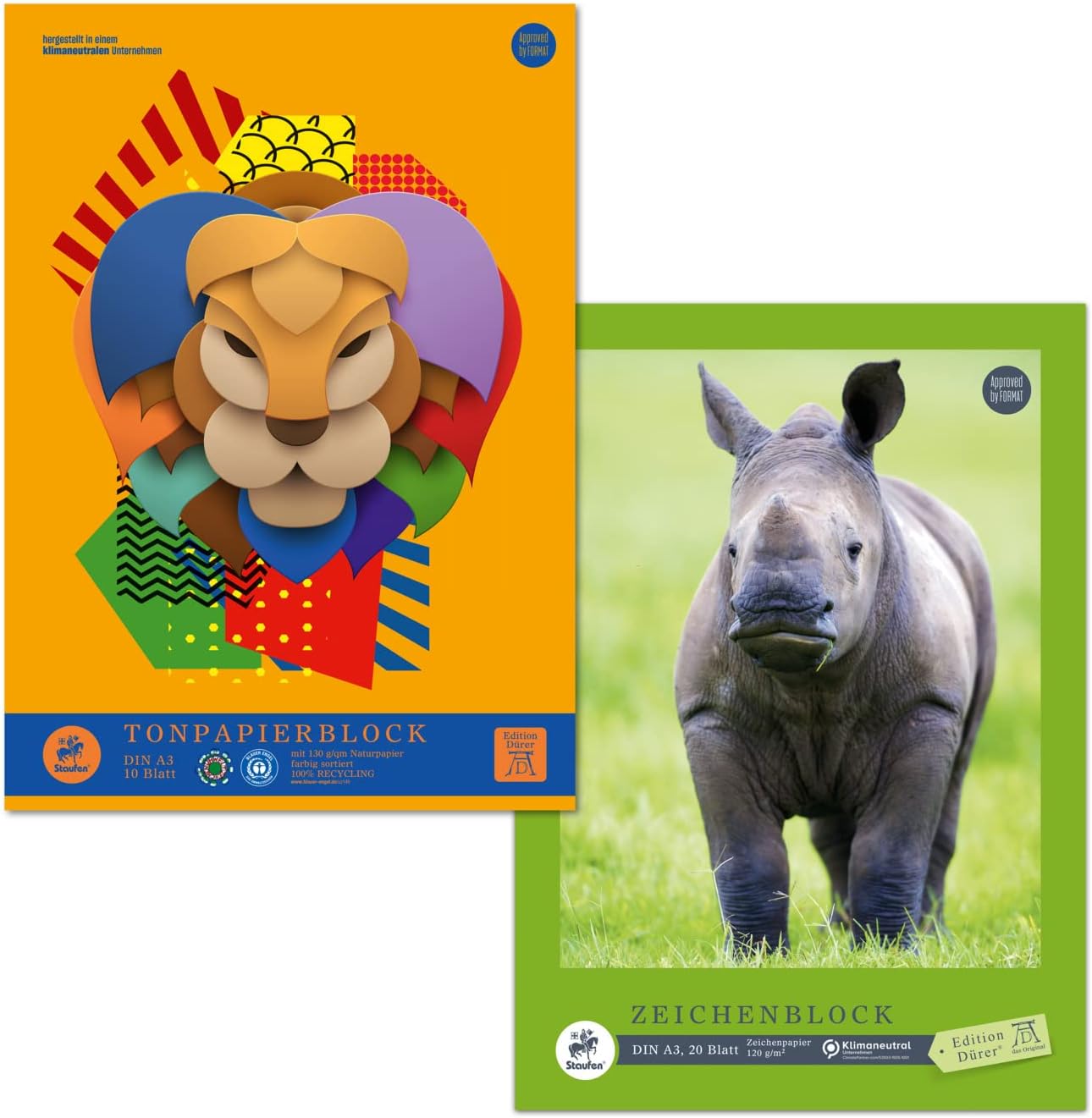 Staufen A3 Artist Set with 1 Drawing Pad 120 g/m² and Coloured Paper Pad 130 g/m²
