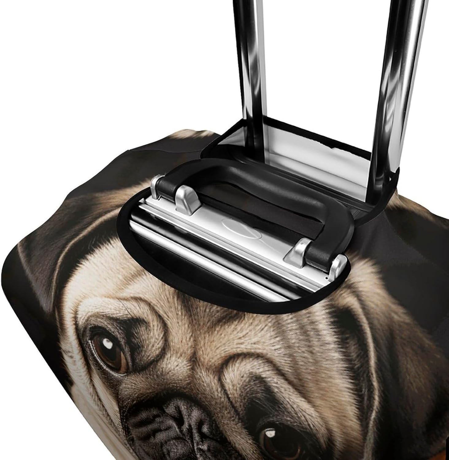 Pug Dogs With Soccer Ball Luggage Cover Travel Suitcase Covers for Luggage Elastic Carry on Luggage Covers for Suitcase Tsa Approved Washable Luggage Sleeve Protector Fits 18-32 Inch M