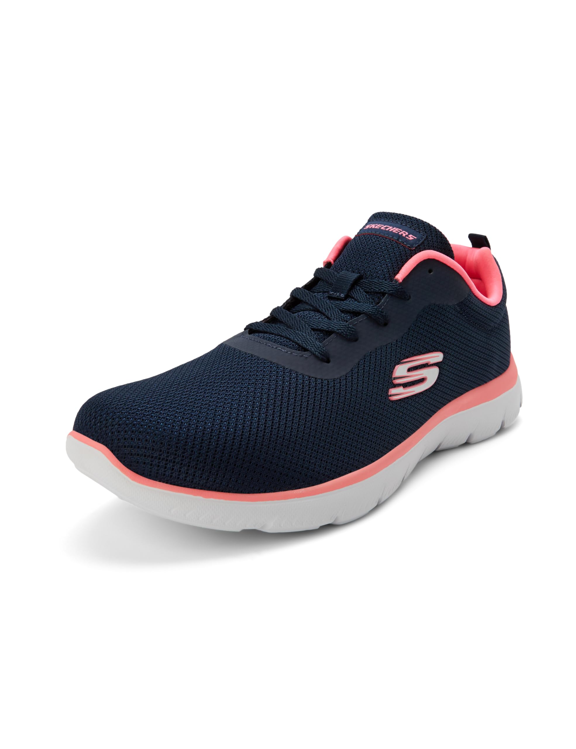 Skechers Women's Summits Lace Up Sneaker NVY/HTPNK - Image 1