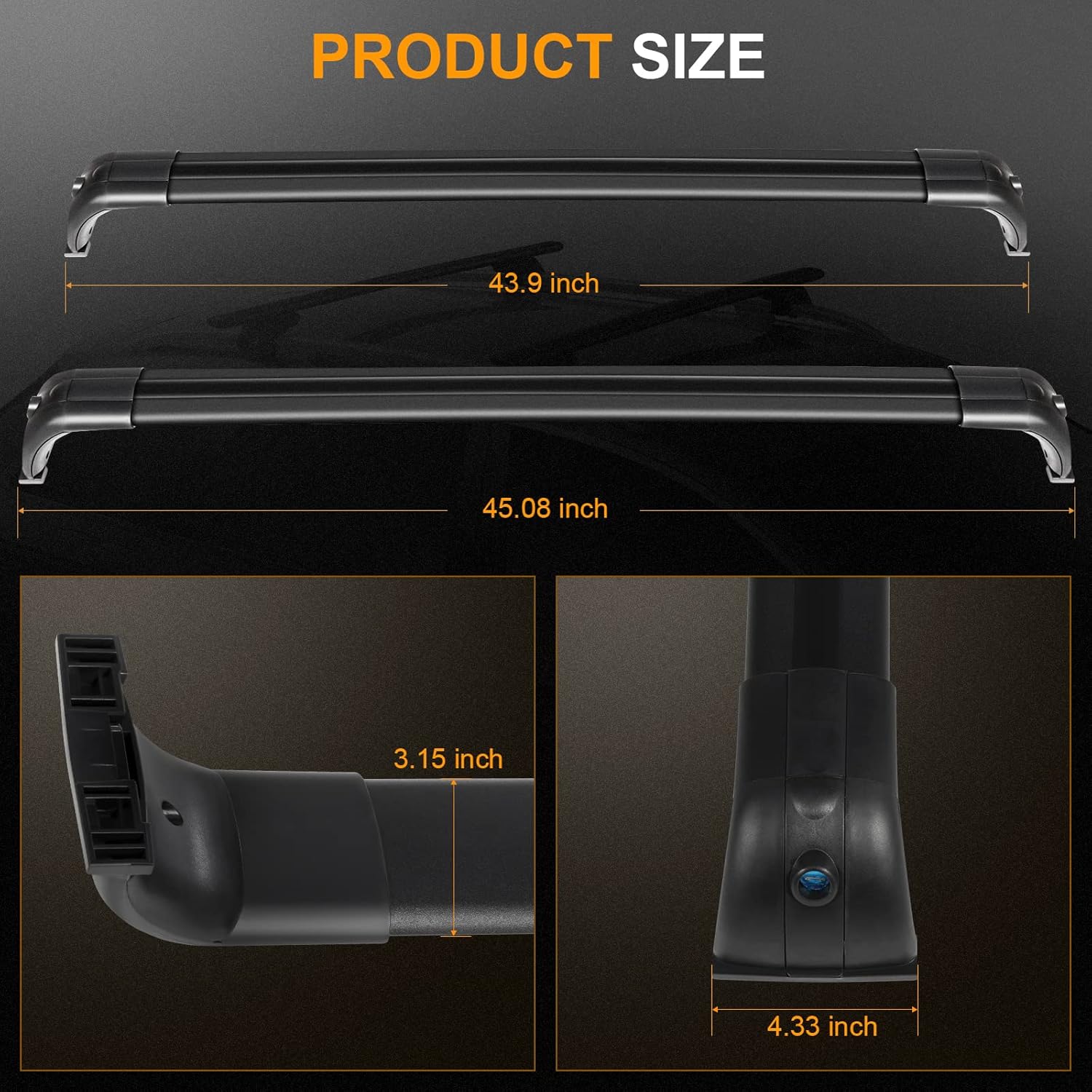 FINDAUTO Cargo Rack Fit for for Land Rover LR3 2005-2009,for Land Rover LR4 2010-2016 396LBS Side Rails Crossbars OE Style Top Rail Roof Rack Aero Aluminum Cross Bar Luggage Rack Rail