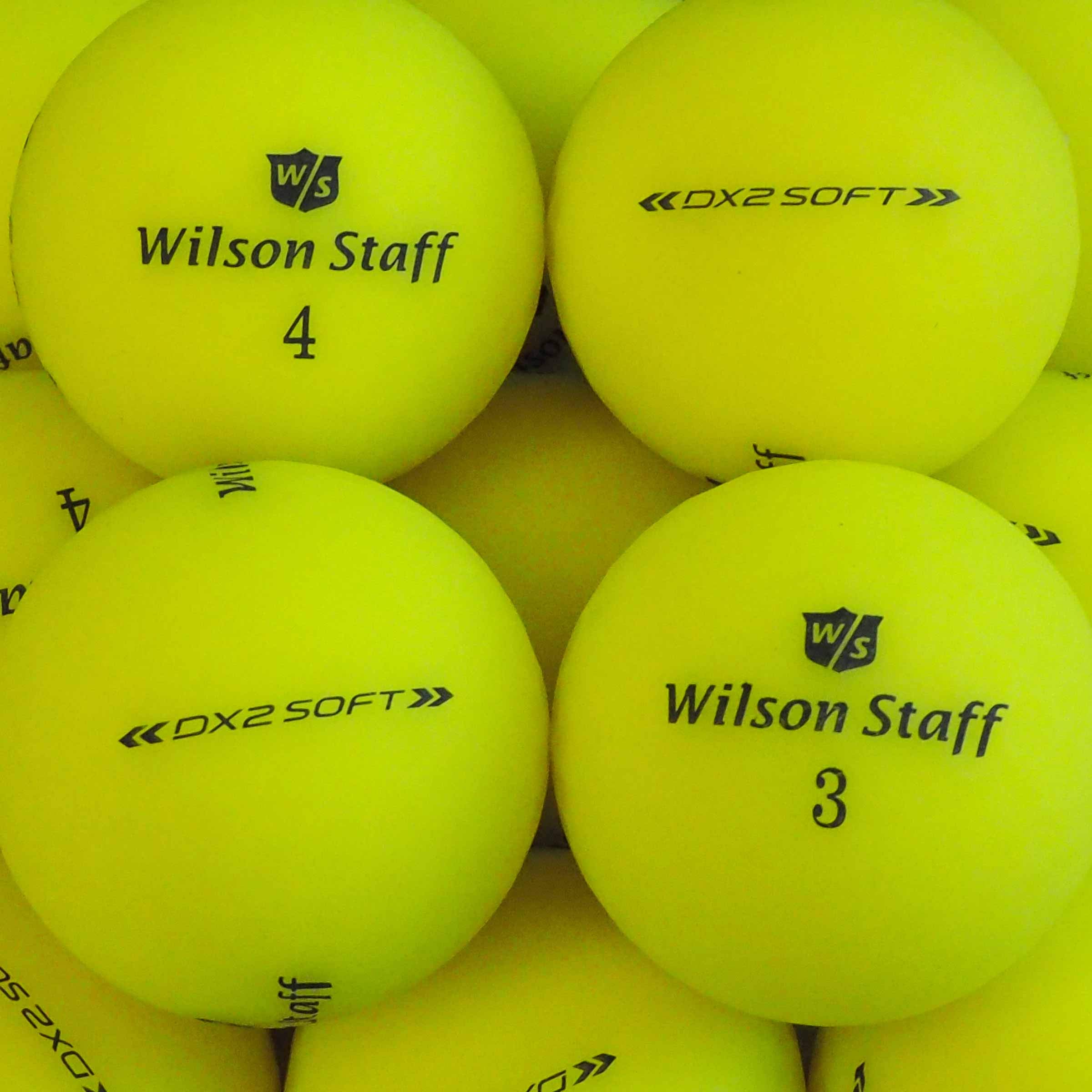 Wilson Staff Dx2 / Duo Soft Optix Balles de Golf - Lot de 24 - AAAAA – Selection Premium – Jaune – Finition Mat – Lakeballs – Balles de Golf usées