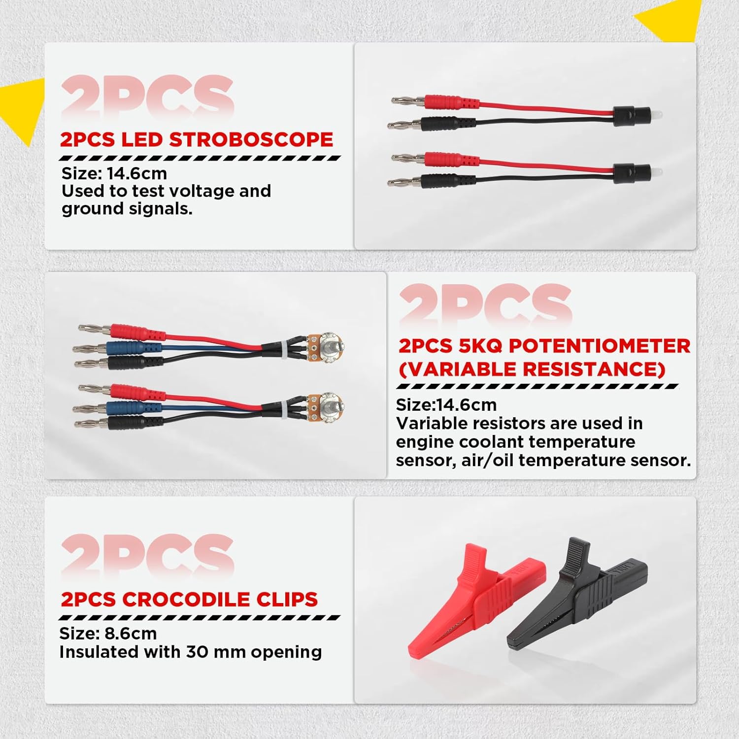 48PCS Automotive Circuit Test Leads Kit, Multimeter Multi Electric Breakout Leads Probe Test Kit with Carrying Case Test Lead Set Wire Connectors Adapter Cables