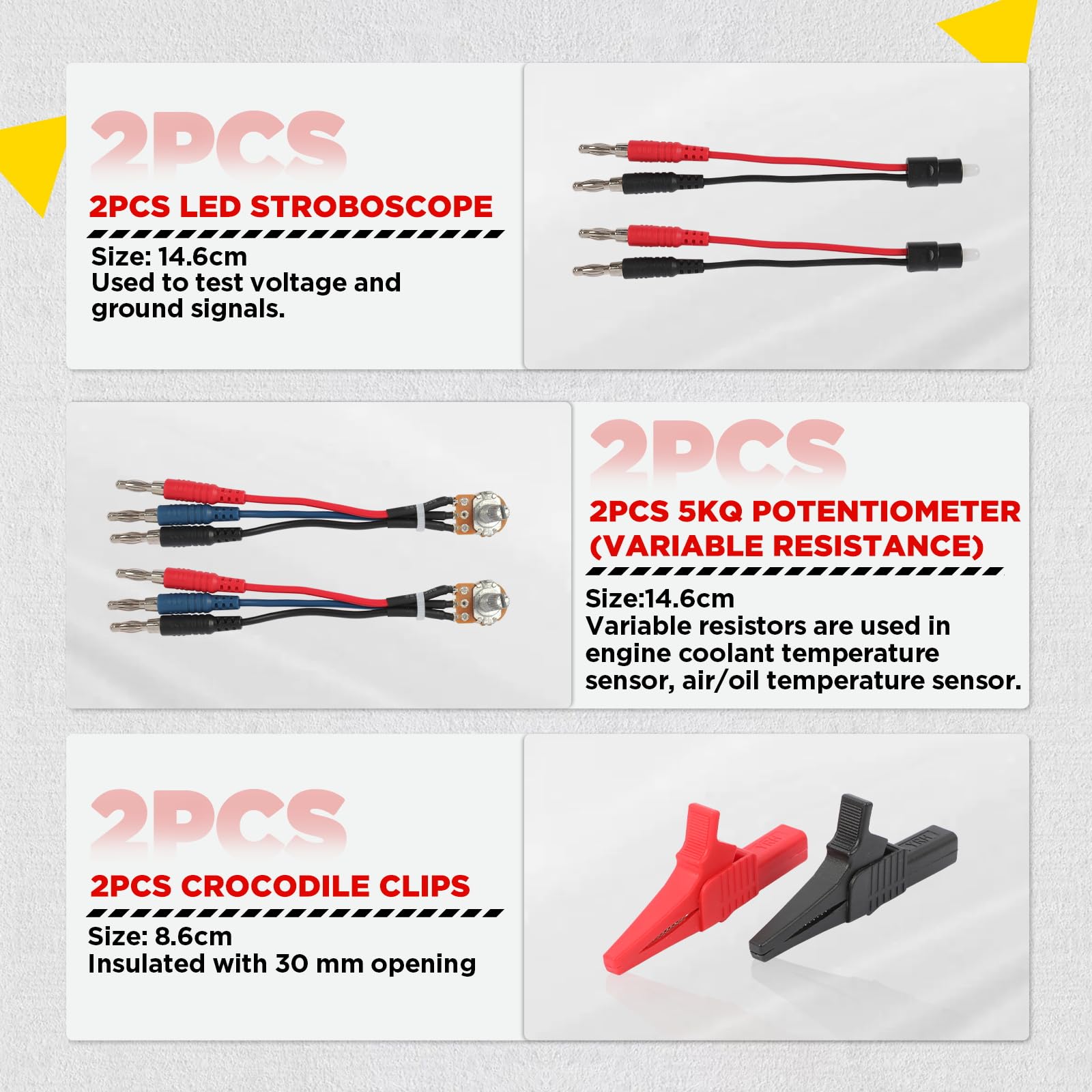 48Teil Multimeter Messspitzen Kit mit 4mm Bananenstecker Kabel Messleitungen Prüfkabel Krokodilklemmen, Prüfkabel – Geeignet für KFZ-Test, Elektriker Werkzeug & Digital-Multimeter Diagnose