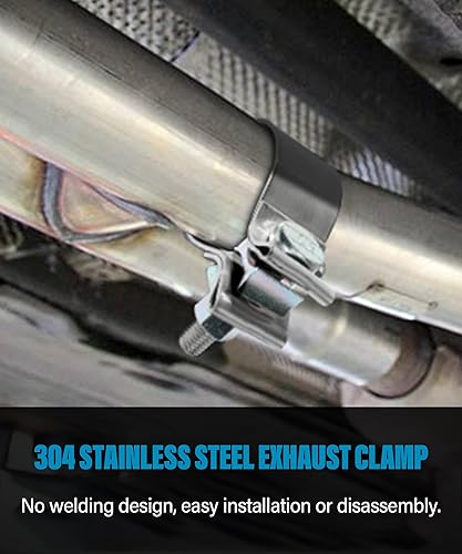 Miniatura 5 de ESEWALAS Paquete de 2 abrazaderas de escape de 1.75 pulgadas, 2.0 pulgadas, 2.25 pulgadas, 2.5 pulgadas, 3.0 pulgadas, abrazadera de silenciador de