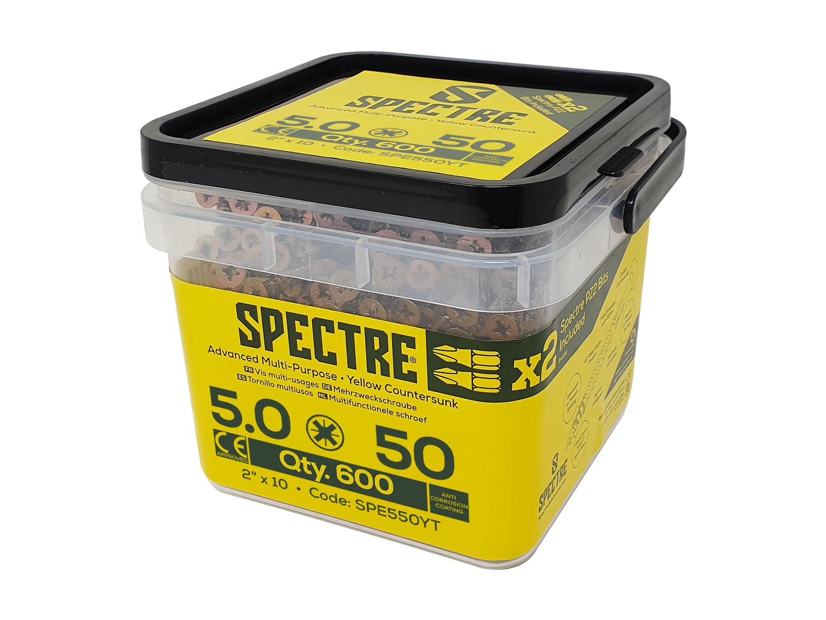 Forgefix Spe550yt 5.0 X 50Mm Pozi Countersunk Wood Screws Tub 600
