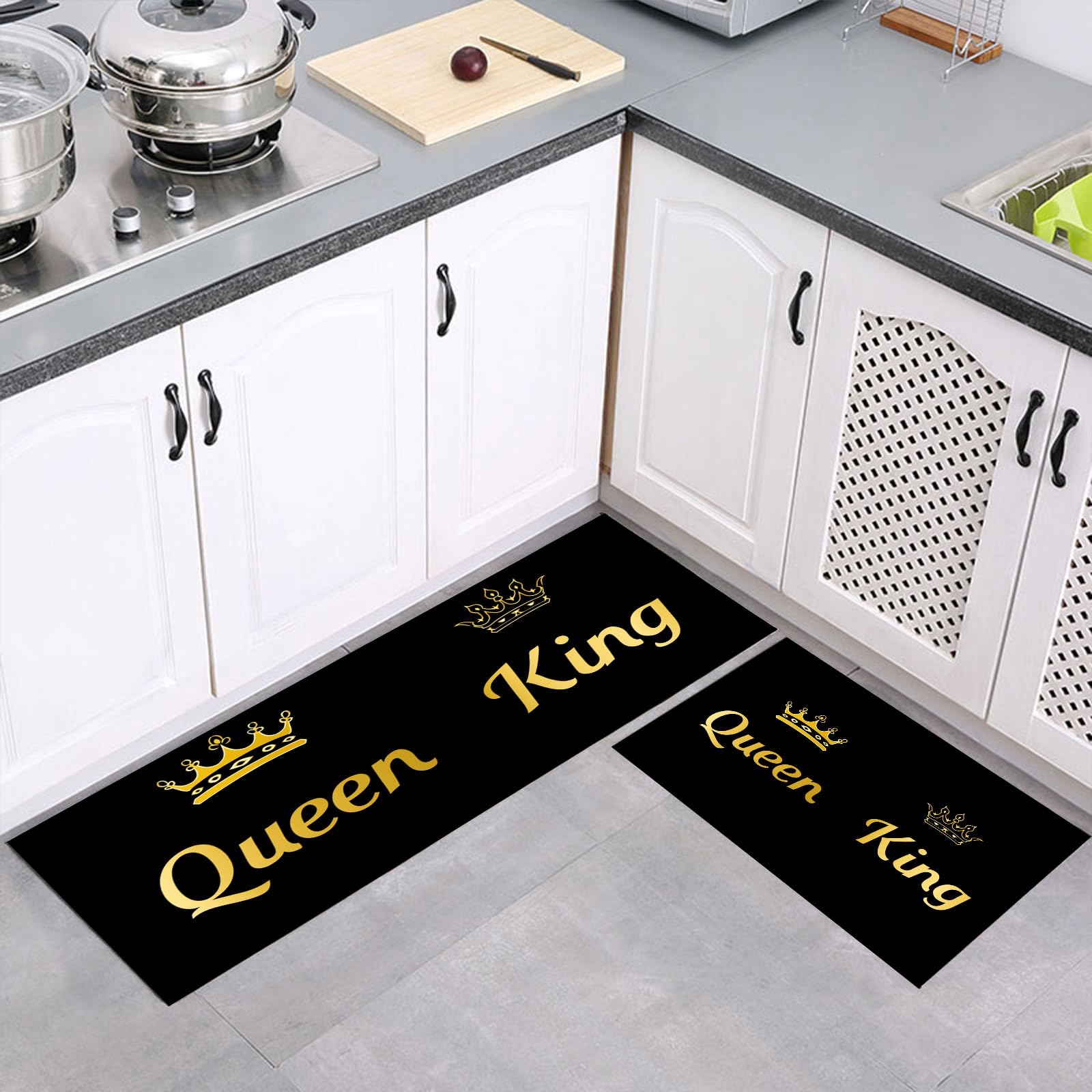 Tapis de cuisine lavable et absorbant avec sous-couche de sécurité