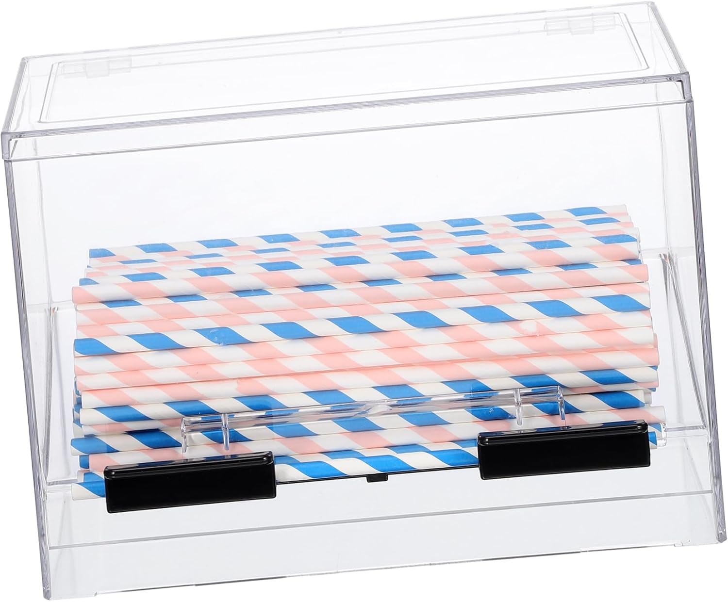 Healifty Clear Acrylic Straw Dispenser Compact Design for Easy Storage Home Kitchen and Restaurants Practical Straw Organizer for Quick Access and Dispensing