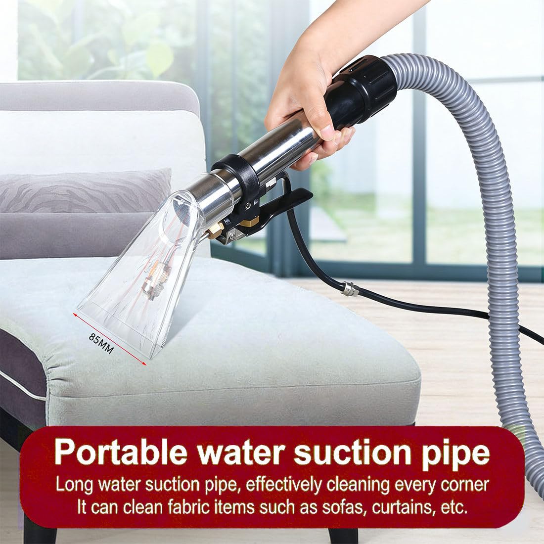 Máquina Limpiadora Profesional con Doble Depósito de Agua (Agua Limpia/Sucia), 1034W de Potencia y Mango Antideslizante, Diseñada para la Extracción Eficiente en Alfombras y Sofás 40L