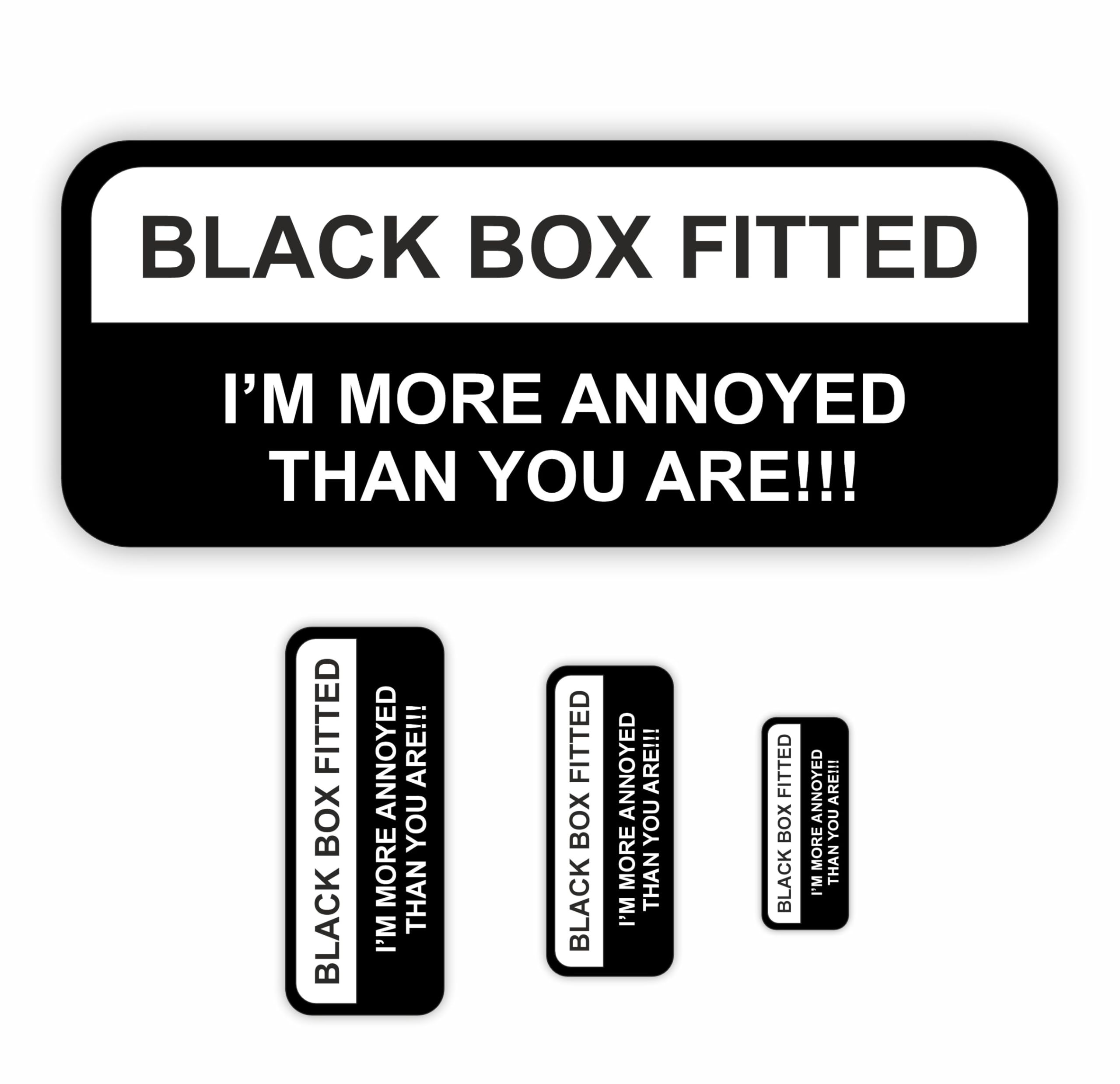 INKati Black Box Fitted Signage for Vehicles 3-Pack in Mixed Sizes (Style B) - Sticker for Cars, Vans, and Bumpers