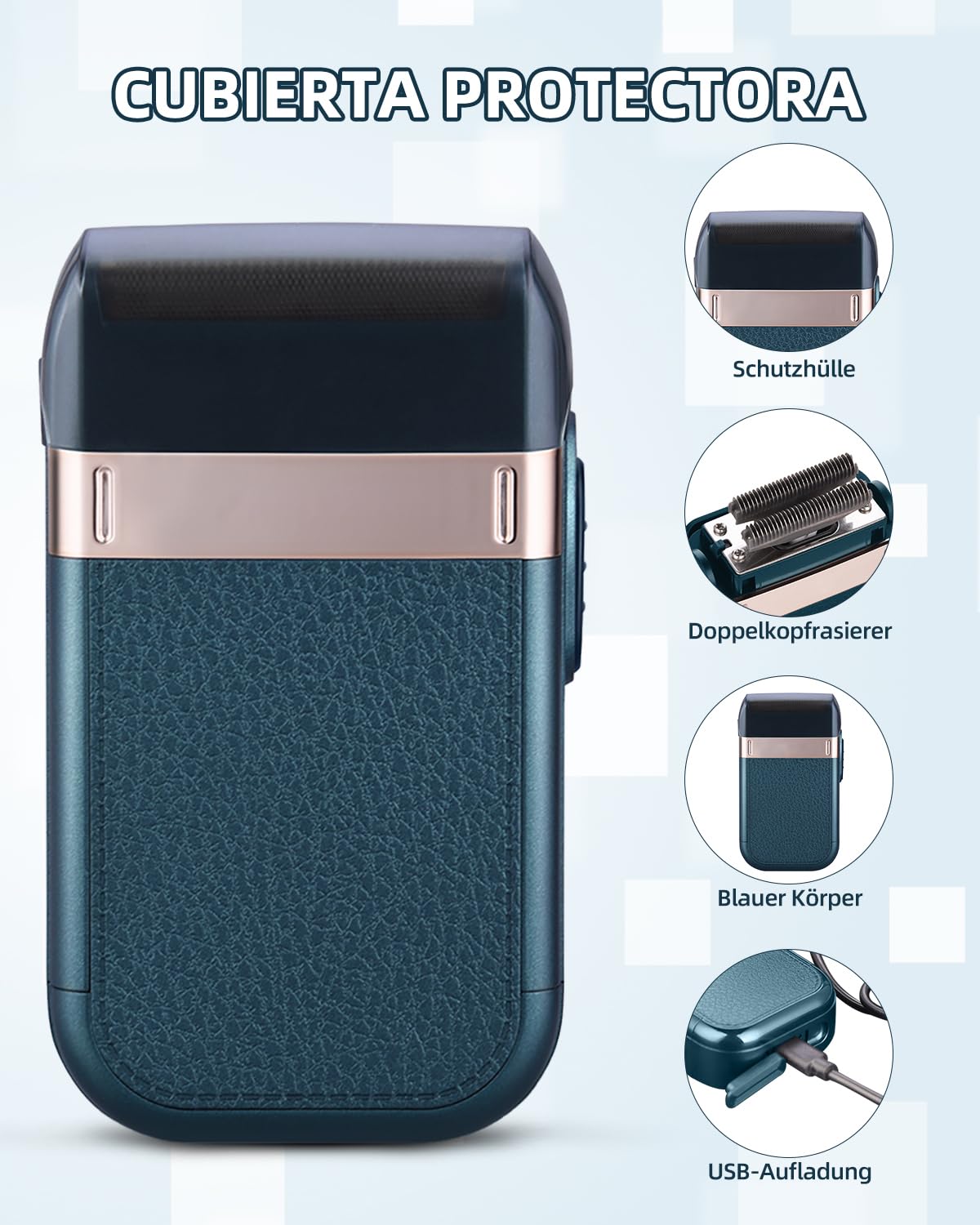 Rasierer Herren Elektrisch, Akku & USB-C Schnellladung, 90min, Folienrasierer Herren Wet & Dry, Elektrorasierer, Abnehmbar und waschbar, Reiserasierer Herren Null Maschine Haare