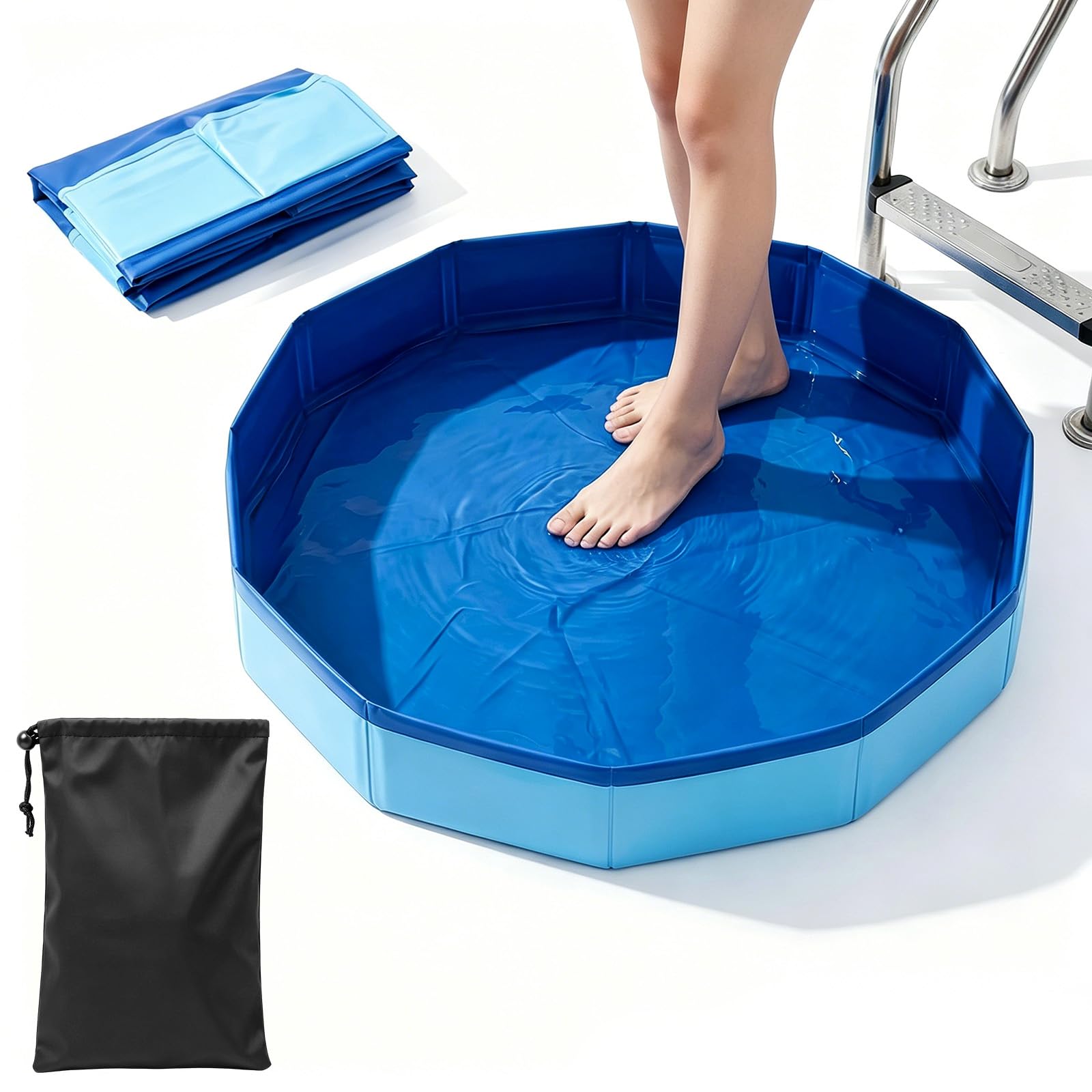 Pool Fußbadewanne Faltbar Fusswanne für Pool Fußbecken Poolwanne Tragbare Pool-Fußbad für Pools Home Spa Schwimmbecken