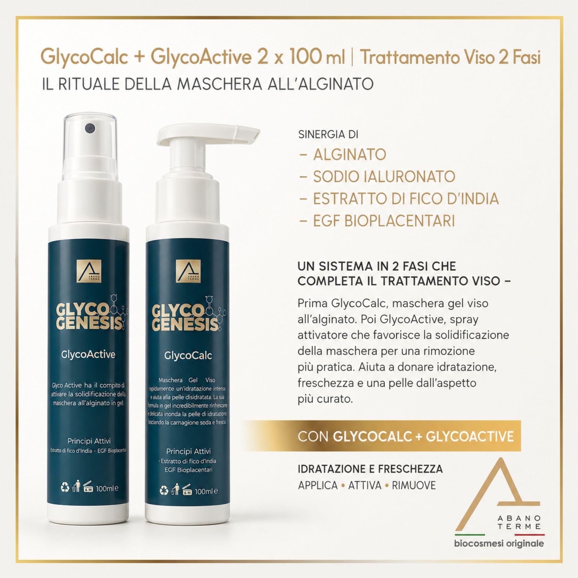 Glyco Genesis GlycoCalc + GlycoActive Maschera Viso Peel-Off in 2 Fasi