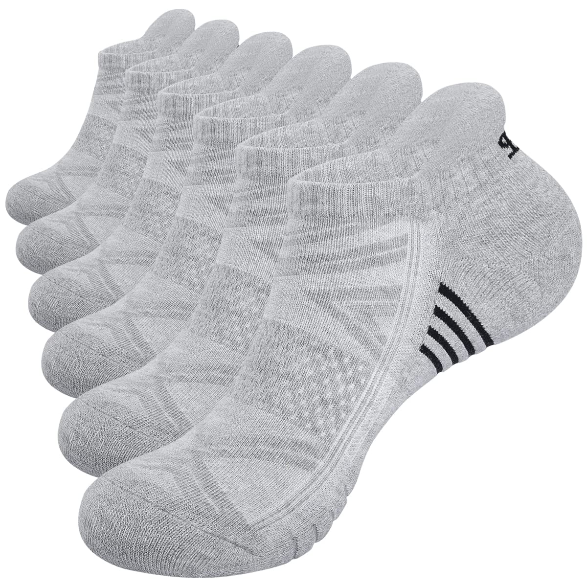 Running Socks Cushioned Sports Socks Ankle Socks Trainer Socks for Men Women Ladies Cotton Low Cut Athletic Socks (6 Pairs)
