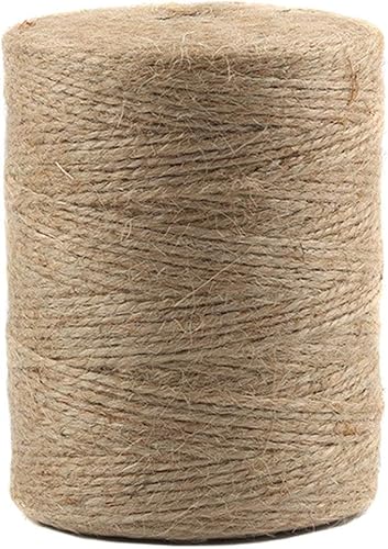 Numblartd cuerda de cuerda de yute natural de 2 capas de 0.059in, cuerda de cáñamo de arpillera para embalaje de regalo, manualidades, jardinería