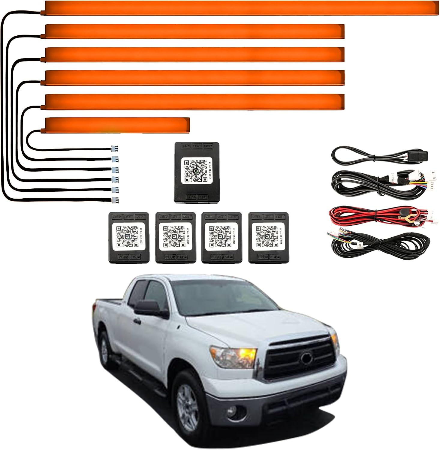Acrylic Interior Car LED Lights Wireless APP 6 in 1,for Toyota Tundra2007,2009,2012,2015,2019,2020,2021 Ambient Lighting Kits Fiber OpticStrip LEDs, 16 Million Colors Music