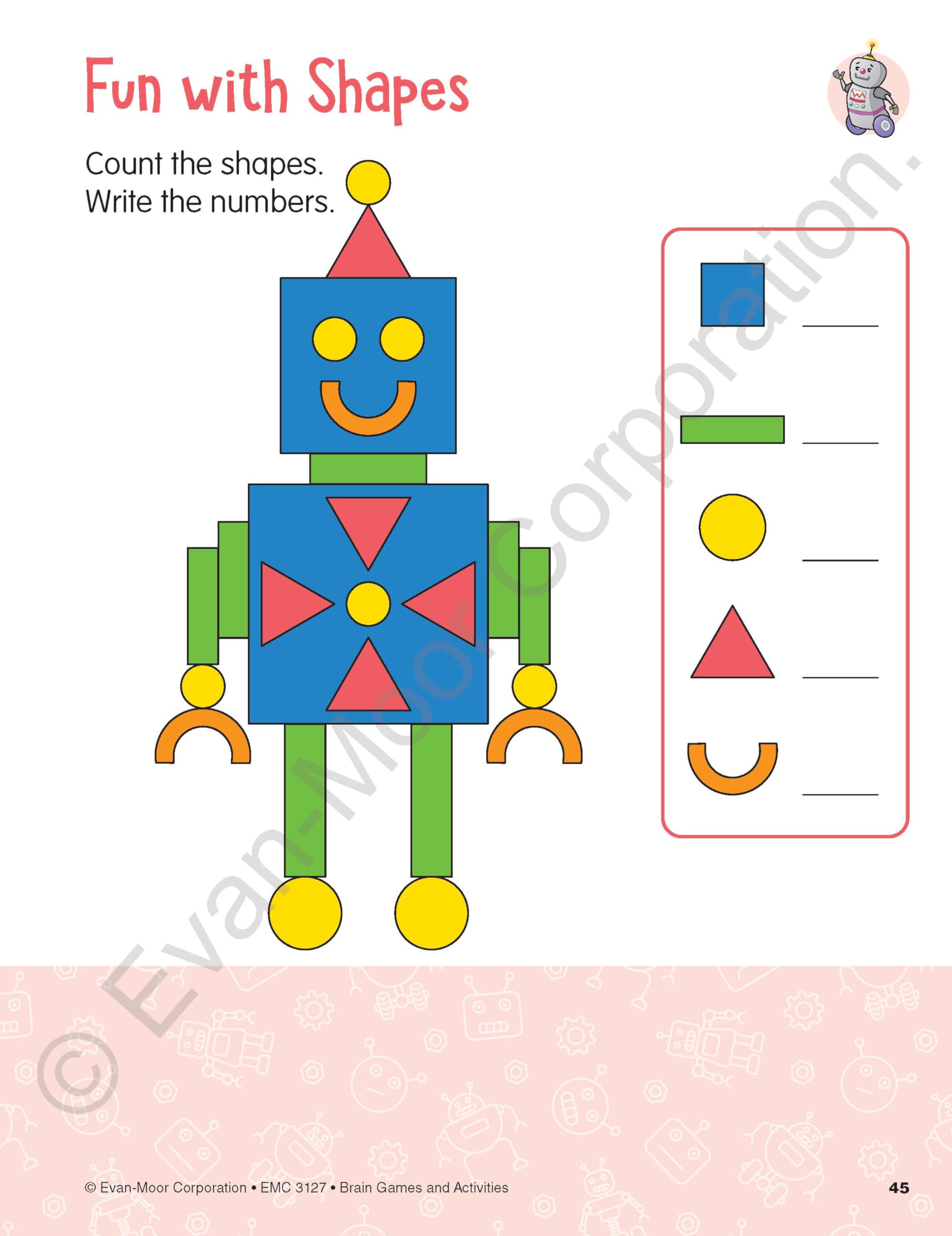 Evan-Moor Brain Games Workbook for Kids Ages 4-5 -6