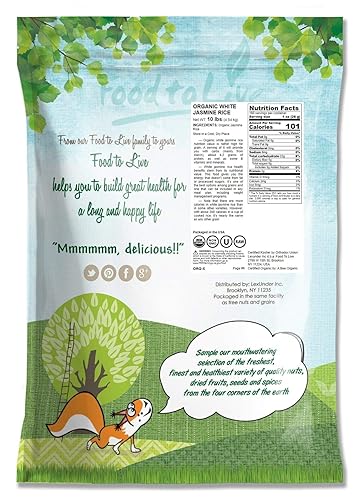 Miniatura 15 de Food to Live - Arroz Basmati integral orgánico certificado (puro, grano largo, sin OGM, a granel)