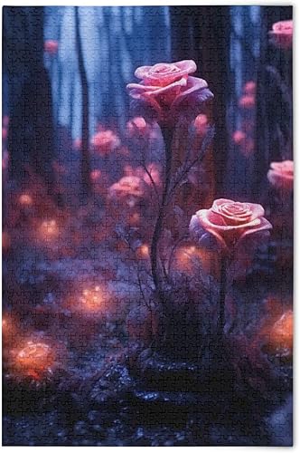 Flower Rose Jigsaw Puzzles 500 Pieces for Adults,Learning Educational Puzzles,Difficult and Challenge Families Toys with Mesh Storage Bag 2012171