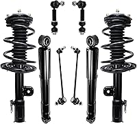 Vista 145 de Detroit Axle - Kit de puntales delanteros para Ford 2000-2004 Focus 2 puntales con muelle helicoidal 2 brazos de control inferiores con rótulas 2001