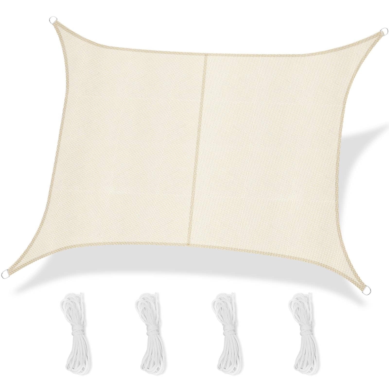 Voile d'ombrage rectangulaire perméable pour aménagement de terrasse et grand jardin extérieur