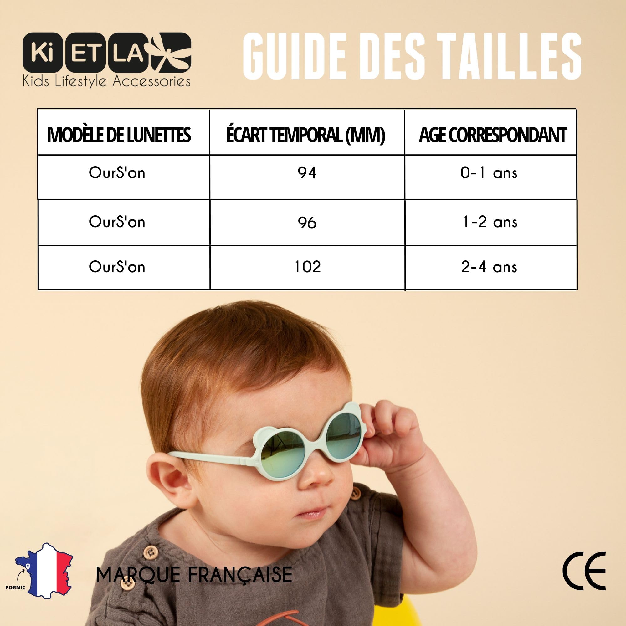 Ki ET LA Unisex Kinder Ourson Sonnenbrille