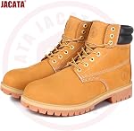 Jacata Bottes industrielles en cuir imperméable pour hommes Bottes de travail en caoutchouc de construction de semelle