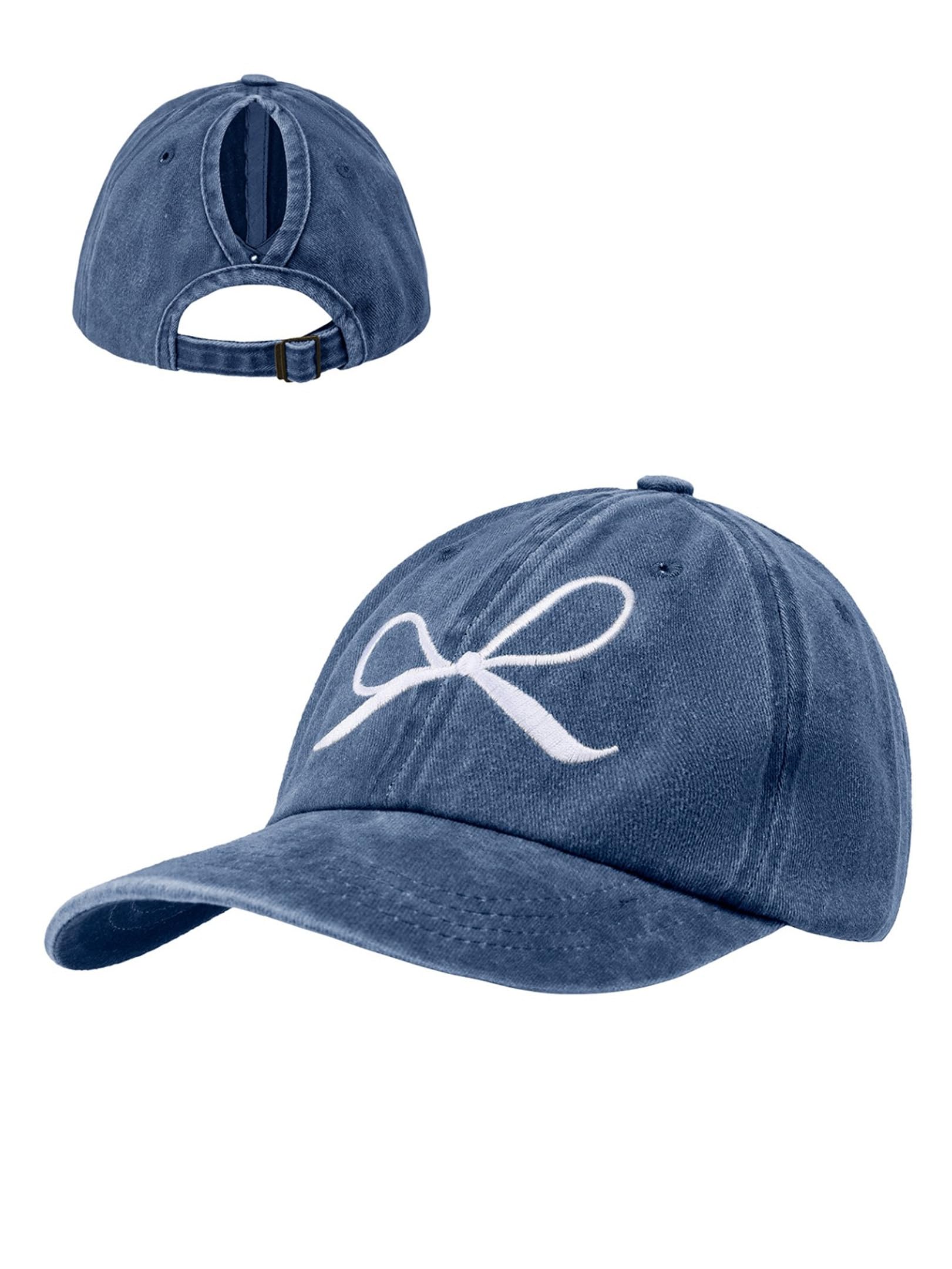 Tolaler Pferdeschwanz Baseball Cap Damen Baseballkappe Vintage Verstellbare mit Zopf Loch Atmungsaktiv Sonnenschutz Basecap für Sport Sommer Outdoor Freizeit