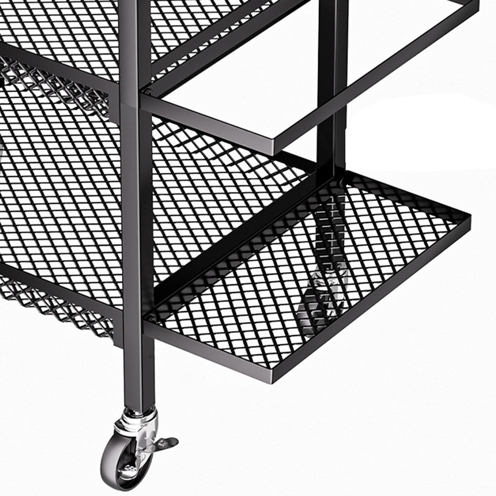 RNXRZANK 3 Tier Storage Rack for Exercise Mats with Wheels for Home Gym Equipment