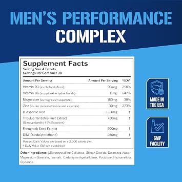 EVL Complete Testosterone Booster for Men with DIM and Tribulus | Features D-Aspartic Acid, DIM and Tribulus to support post-workout recovery and healthy testosterone levels