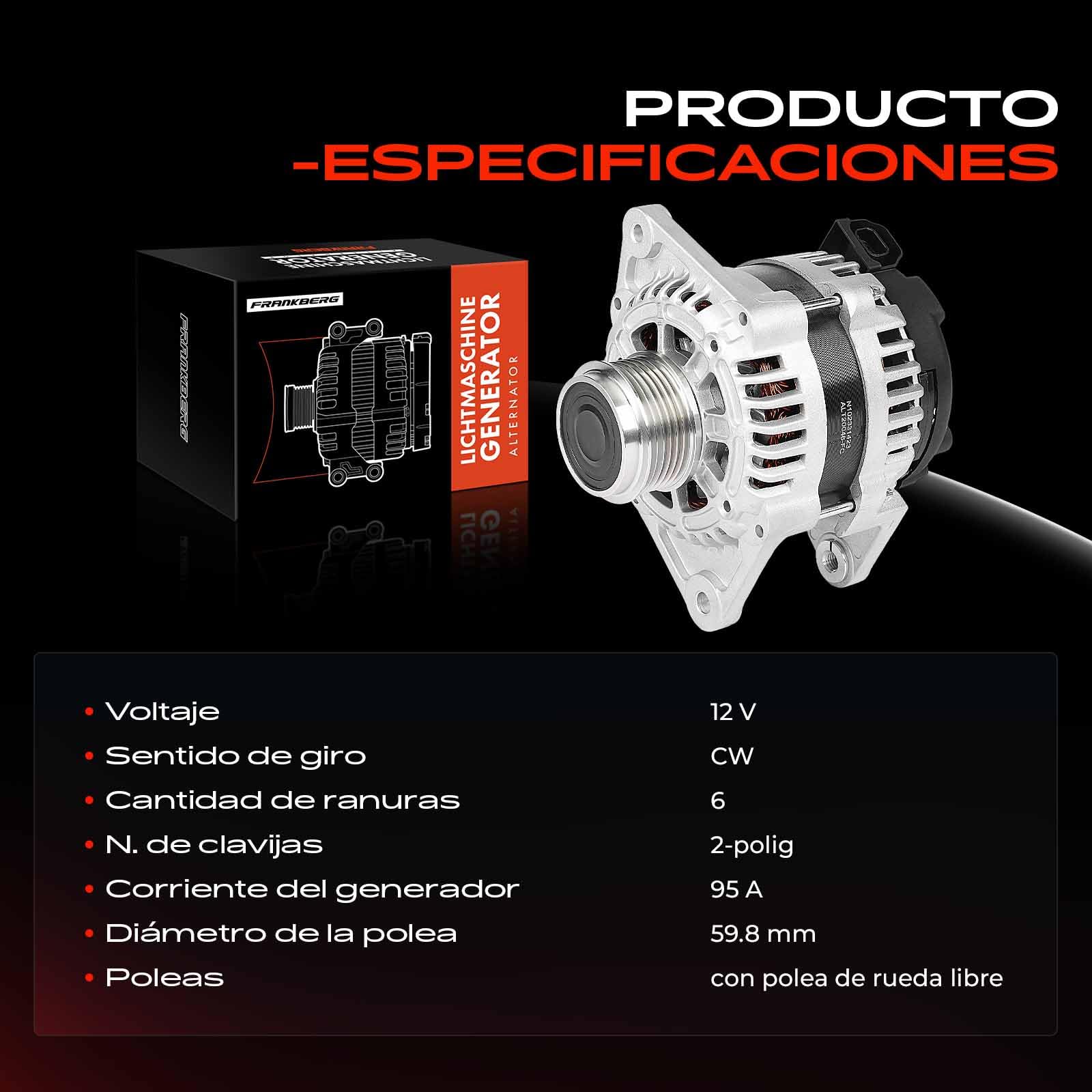 Frankberg Generador alternador 100A 13500186