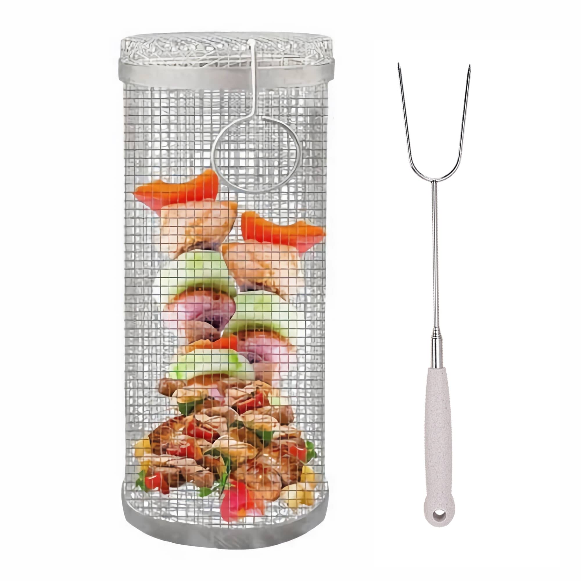 Panier à griller en inox anti-chute pour petits légumes