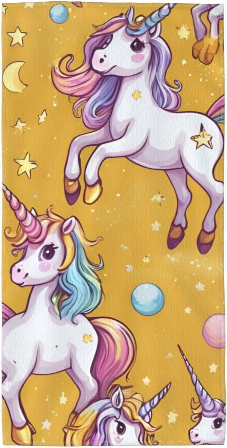 Unicorn Design Print Hand Towels for Kitchen, Decorative Bathroom Towels Decor Farmhouse Cute for Men Women Gifts