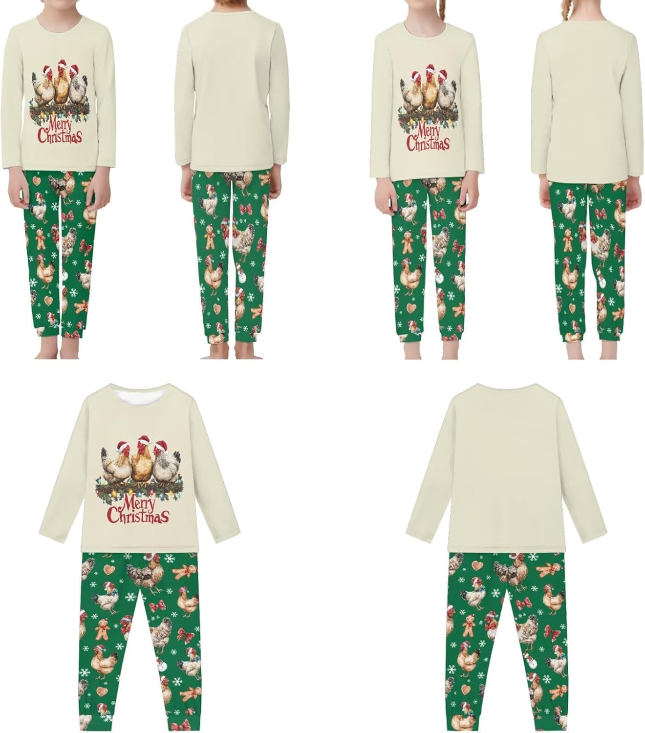 Family Christmas Pajamas Matching Sets with Dog Long Sleeve Sleepwear Soft Pj Sets