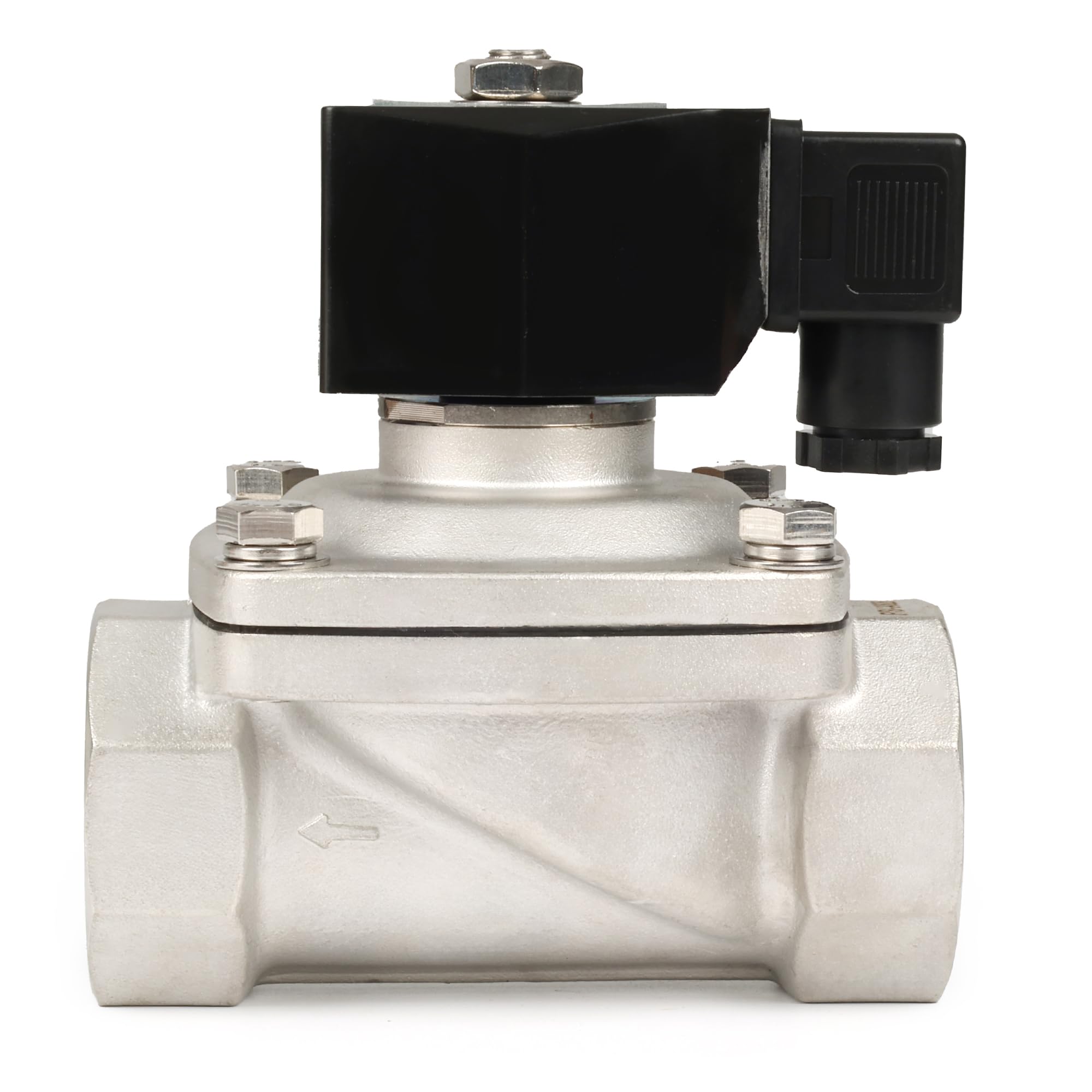 U.S. Solid Electroválvula Acero Inoxidable G 1 1/2 pulgada 220 V CA normalmente cerrada NC 10 bar, válvula eléctrica para agua, aire, diésel, queroseno, gasolina