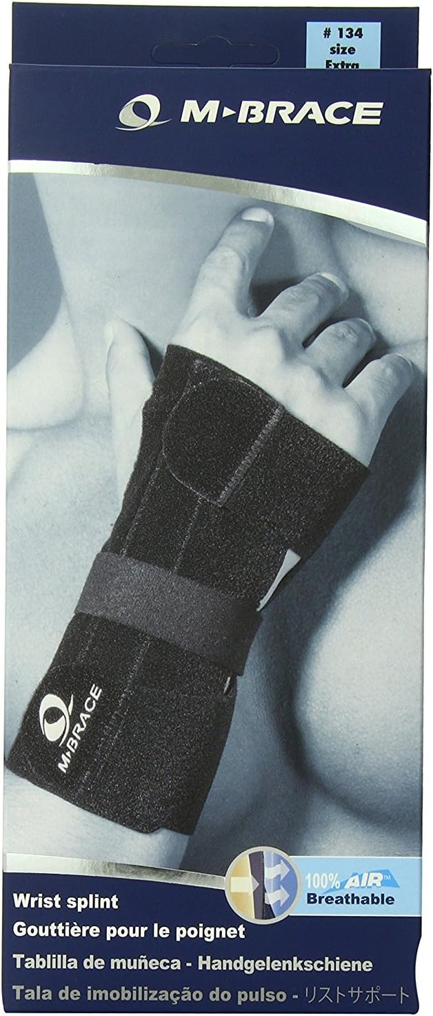 V-134LR Wrist Splint Left Regular, Black, Carpal Tunnel Relief Brace Mbrace Air, Wrist Wraps, Wrist Bands, Wrist Support, Wrist Splint Easily Adjustable for Perfect Tension, Breathable
