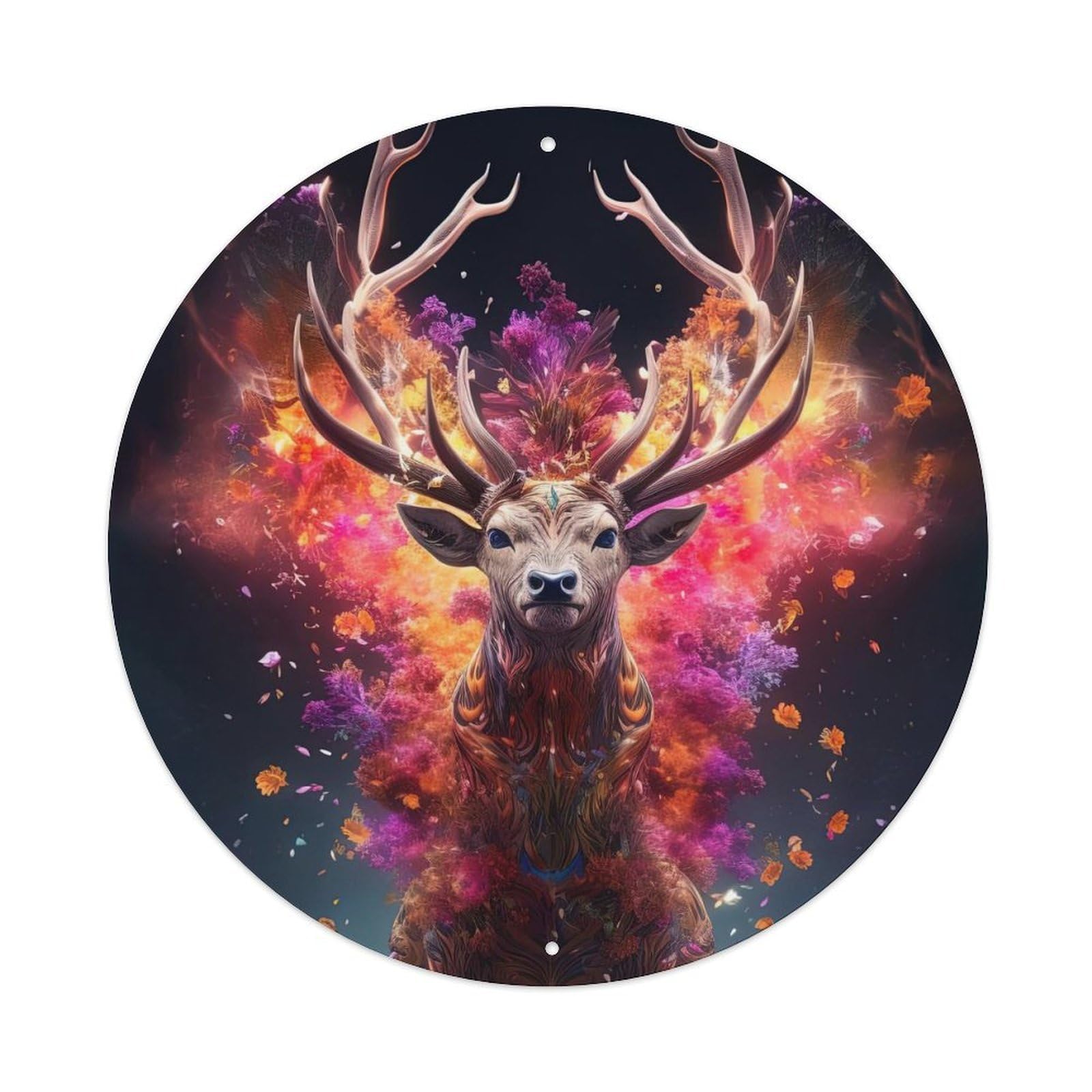Elk Flowers Wildlife Forest Animal Vintage Metal Tin Sign