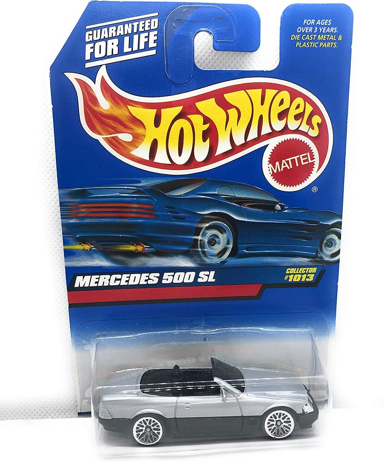 Hot Wheels Mattel 1999 1:64 Scale Silver Mercedes 500 SL Die Cast Car Collector #1013