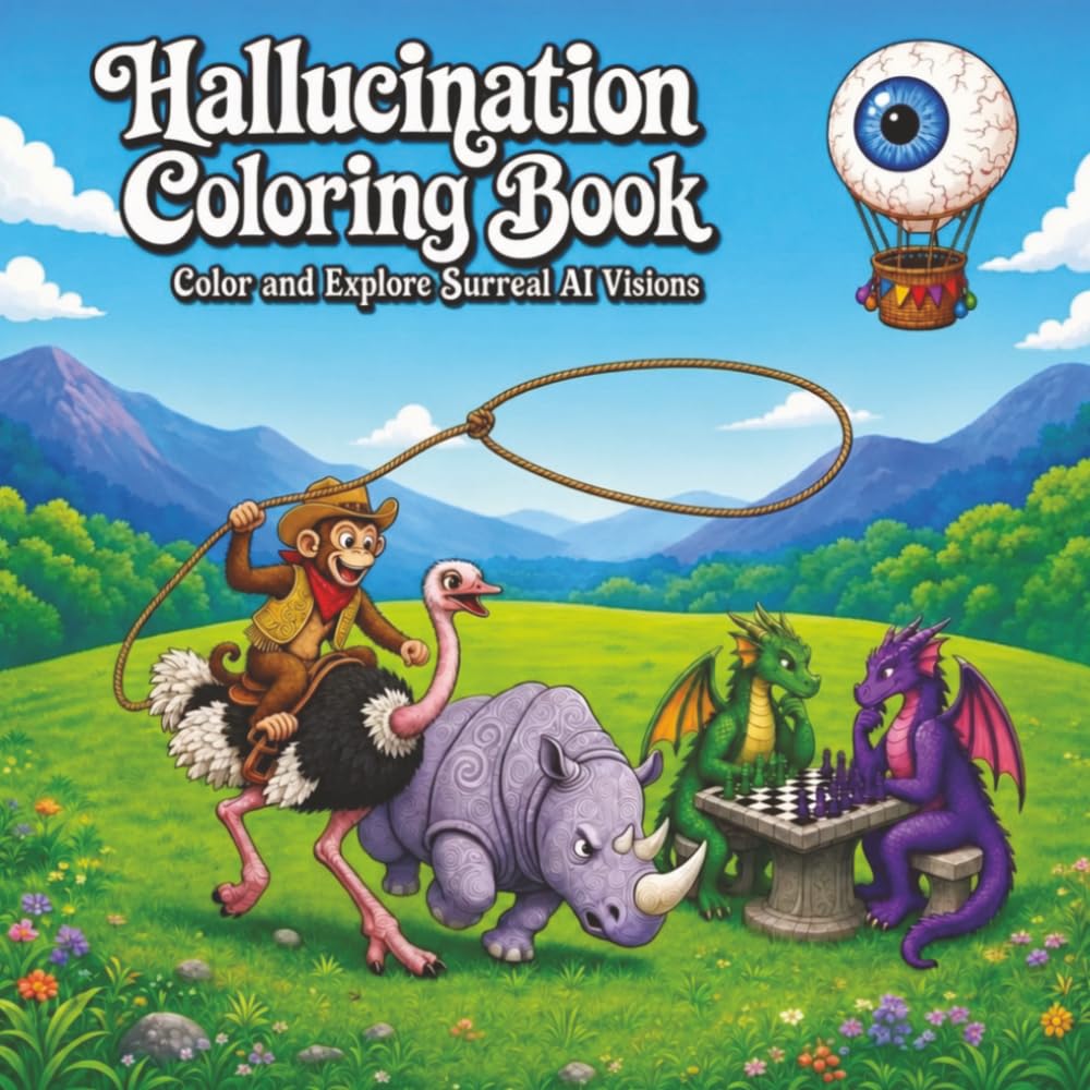Hallucination Coloring Book: Color and Explore Surreal AI Visions