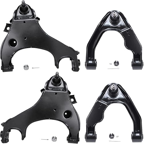 Miniatura 40 de Detroit Axle - Kit de 4 brazos de control delanteros para Chrysler 300 Dodge Challenger Charger Magnum, 2 brazos de control delantero inferiores con