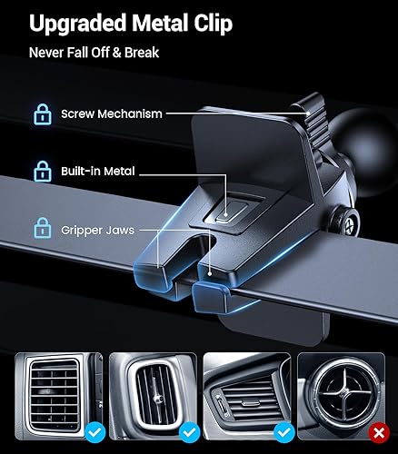 Miniatura 4 de VICSEED Soporte magnético para teléfono para coche imán fuerte y plata elegante MagSafe soporte de coche nunca caer soporte de ventilación de aire