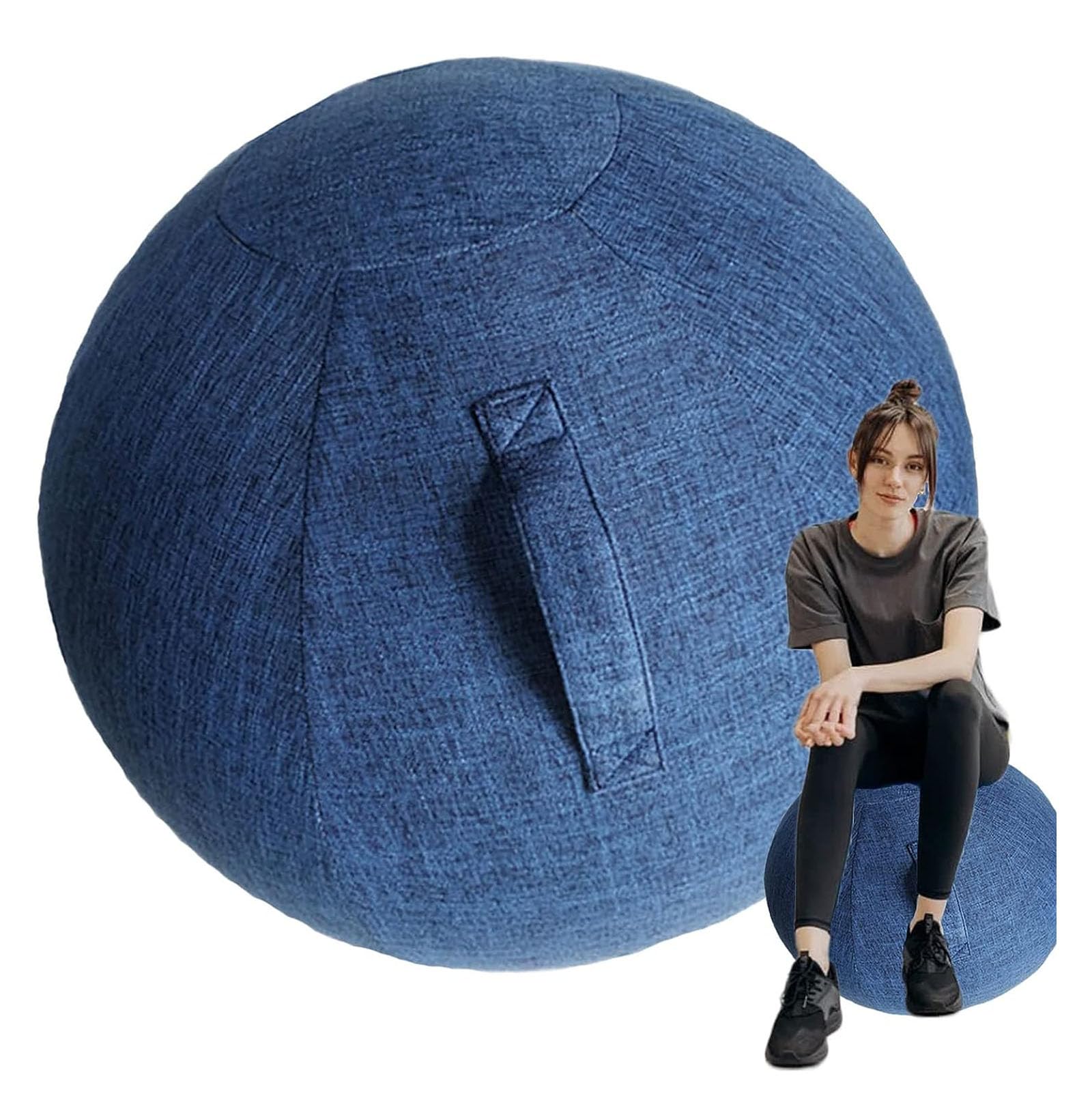 Housse de ballon de yoga anti-rayures avec poignée Bleu 85 cm